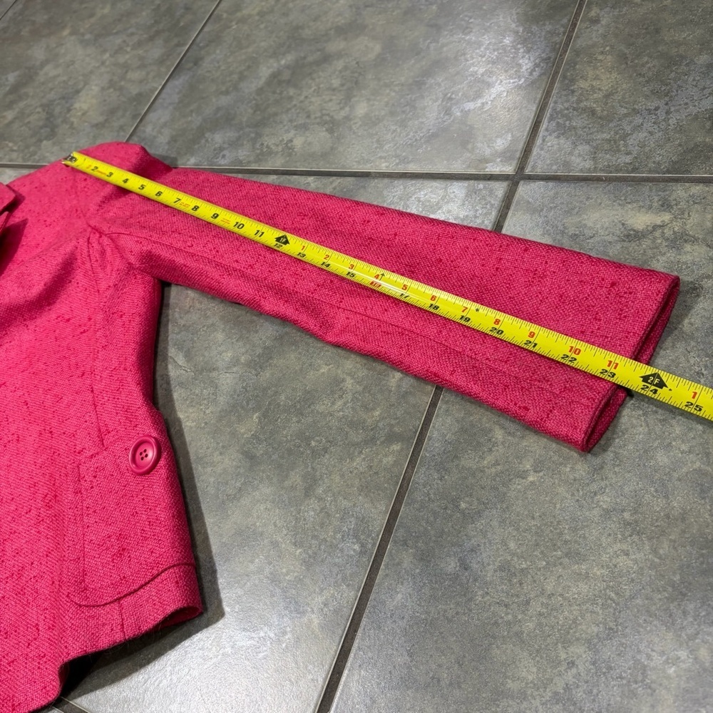 Akris Womens Silk Cashmere Hot Pink Blazer Sz 8 Retro Funky BossWives Event EUC - Picture 15 of 15